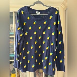 Old Navy Navy Sweater with Lemon Print